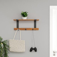 East Urban Home Lytell Solid Wood 3 - Hook Wall Mounted Coat Rack