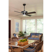 Fanimation 52" Pickett 4 - Blade Outdoor LED Standard Ceiling Fan with Wall Control and Light Kit Included