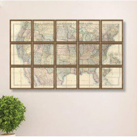 Williston Forge 'North America Sectional Map' - 15 Piece Graphic Art Print Set on Paper