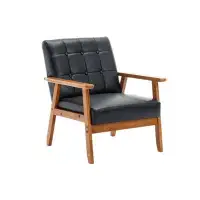 GZMWON Leisure Chair With Solid Wood Armrest And Feet, Mid-Century  Accent Chair, Studio Chair-26.11" H x 30.11" W x 28.
