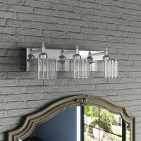Mercer41 3-light E26 Crystal Shade Modern Bathroom Wall Light Vanity Light