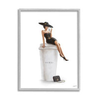Stupell Industries Sac à main stylisé stylé à la mode féminine par Ziwei Li - Impression sur bois