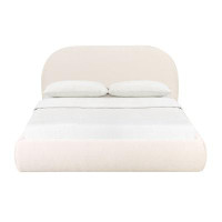 Comfort Design Mats Brandom Cream Textured Velvet King Bed
