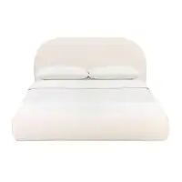 Comfort Design Mats Brandom Cream Textured Velvet King Bed