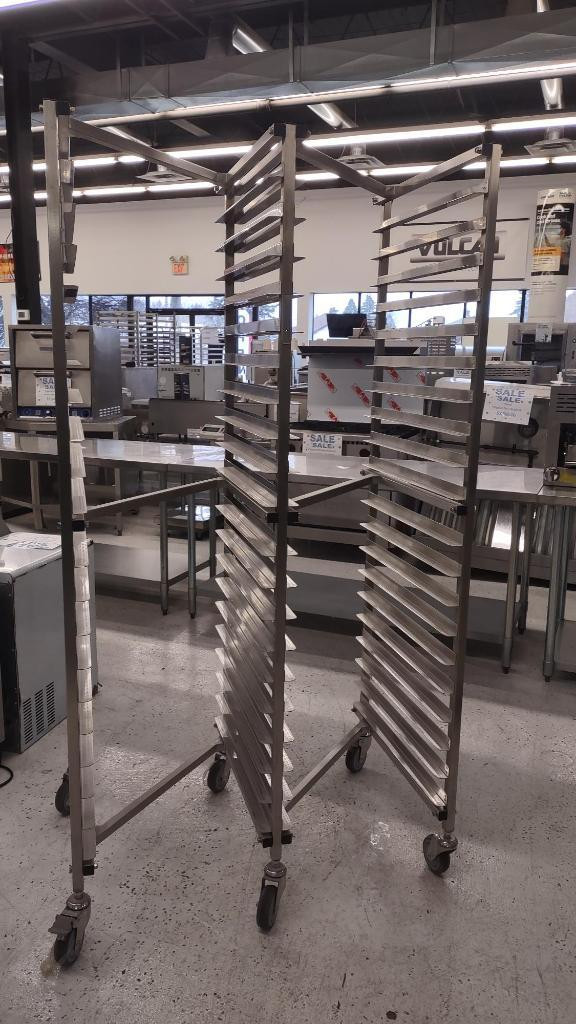 Stainless Steel Double Bun Racks with Stainless Cannabis Trays in Industrial Kitchen Supplies - Image 3