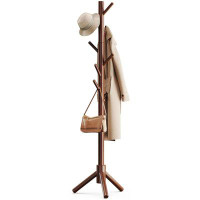 Latitude Run® Masam Solid Wood Freestanding 8 - Hook Coat Rack