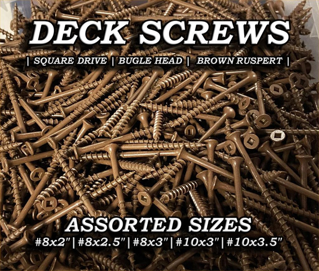 Deck Screws - Square Drive, Bugle Head, Brown Ruspert in Hardware, Nails & Screws in Markham / York Region - Image 4