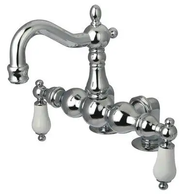 Features: Clawfoot tub faucet Material: Brass Deck mount ADA compliant Porcelain lever handle 1/4 Tu...