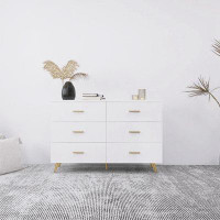 Mercer41 Wooden Dresser With Gold Handles And Gold Metal Legs