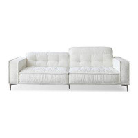MABOLUS 110.24" White Velvet Modular Sofa cushion couch