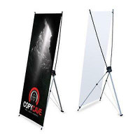 X-FRAME BANNER STAND 24x60 - Low Cost Trade Show Display Including Printed Colour Vinyl Banner - Only $120.50!