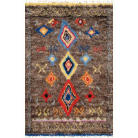 Isabelline Isabelline Moroccan Hand-Knotted Wool Area Rug- 5'10" X 8'10"