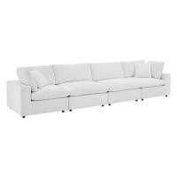 Modway Commix Down Filled Overstuffed Performance Velvet 4-Seater Sofa In Grey