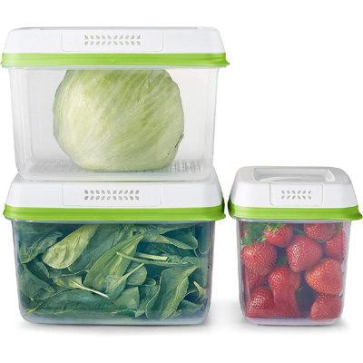 Prep & Savour Produce Saver Containers For Refrigerator With Lids For Food Storage, Dishwasher Safe in Refrigerators