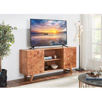 Foundry Select Gurpreet Solid Hardwood 66-Inch TV Unit In Natural Finish