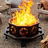 The Twillery Co. Mariel 17.52" H x 35.04" W Steel Wood Burning Outdoor Fire Pit