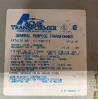 ACME- T-2-53010-S (PRI.240X480,SEC.120/240V,1KVA) Dry Distribution Transformer