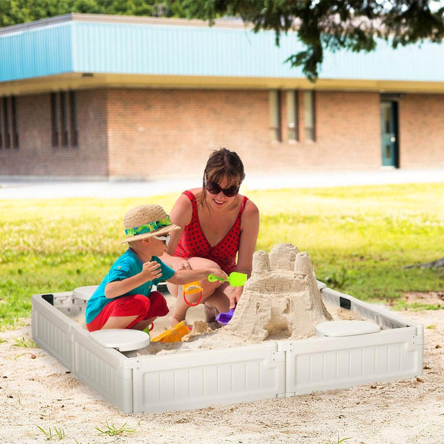 KIDS OUTDOOR SANDBOX WITH CANOPY, BOTTOM FABRIC LINER in Toys & Games - Image 3