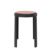Bay Isle Home™ Bay Isle Home™ Alysoun Mid-Century Modern Stackable Round Plastic Dining Stool With Wicker Top For Kitche
