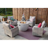 Lark Manor Amun Fire Pit Set Seating Group with Cushions