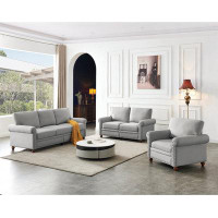 Darby Home Co Linen Fabric Upholstery With Storage Sofa 1+2+3 Sectional