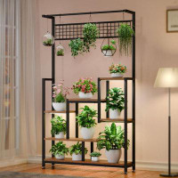 17 Stories Tall Plant Stand Indoor With Grow Lights, Black