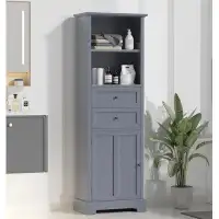 Wildon Home® Demy Freestanding Linen Cabinet