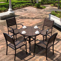 Wildon Home® Outdoor Tables And Chairs Hotel Restaurant Cafe Milk Tea Shop Waterproof Sunscreen Dining Table Dining Chai