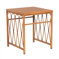Woodard Cane End Table With Slatted Top