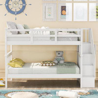 Harriet Bee MM Grey Twin Over Full Bunk Bed With Twin Size Trundle