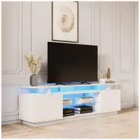 Wrought Studio TV Stand, TV console With LED Lights, Media Center