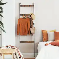 Latitude Run® 5 Tier Blanket Holder With 10 Removable Hooks, Farmhouse Style Blanket Ladder For Living Room Bathroom, De