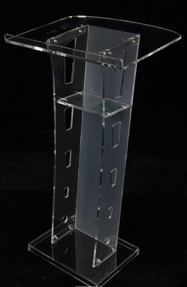 Open Box Modern Durable Clear Acrylic Podium Plexiglass Lectern Conference Church Pulpit #220395 in Other Business & Industrial in Toronto (GTA) - Image 4