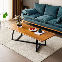 17 Stories 54.92" Nut-brown Manufactured Wood Rectangular Coffee Table
