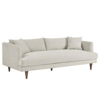 Hokku Designs Ruby Light Gray Down Filled Overstuffed Fabric Sofa