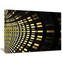 Made in Canada - Design Art 'Abstract Fractal Gold Square Pixel' Graphic Art Print on Wrapped Canvas