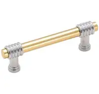 D. Lawless Hardware (10-Pack) 3" Polished Chrome Base with Brass Insert Pull