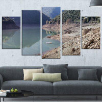 Design Art 'Majestic Mountain Lake Panorama' 5 Piece Wall Art on Wrapped Canvas Set