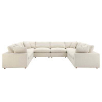 TODAY DECOR Todaydecor Commix Down Filled Overstuffed 8-Piece Sectional Sofa