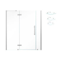 Ove Decors OVE Decors Endless TA2430301 Tampa, Alcove Frameless Hinge Shower Door, 65 11/16 To 68 1/16 In. W X 72 In. H,