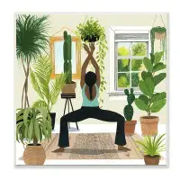 Dakota Fields Ac-494 Female Yoga Stand Cactus Plant Interior by Grace Popp - Graphic Art