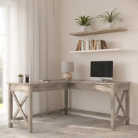 Laurel Foundry Modern Farmhouse Raisa Computer Desk - L-Shaped Desk with X-Pattern Legs - For Office, Computer, or Craft