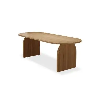 Hokku Designs Burlywood Oval Solid Wood Dining Table