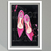 Made in Canada - Picture Perfect International 'B Pink Dior Shoes' Graphic Art Print