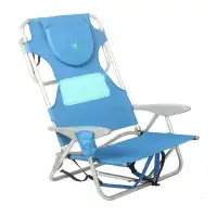 Ostrich Ostrich Chaise Beach Lounger & Ladies Comfort On Your Back Beach Chair, Blue