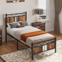 17 Stories Nyonna 43.3'' Steel Bed Frame