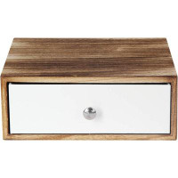 Koala Company Rustic Wood Tea Storage Box Tea Bag Organizer Stand Holder Drawer / 12 Adjustable