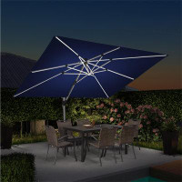 Arlmont & Co. Arlmont & Co. 9' X 12' Outdoor Rectangle Umbrella Large Cantilever Umbrella with wheeled Base