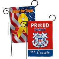 Breeze Decor Proud Family Coastie Garden Flags Pack Coast Guard Armed Forces 13 X18.5 Inches Double-Sided Decorative Hou