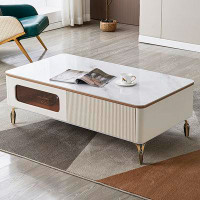 RARLON Cream style light luxury rock plate coffee table